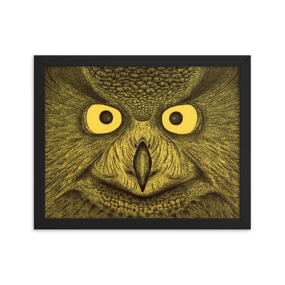 Stippled Yellow Eyes - Framed Print