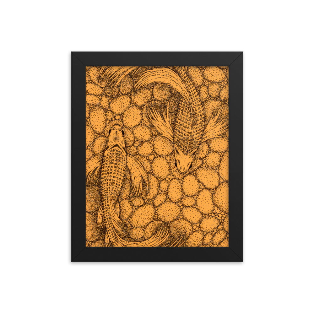 Stippled Koi - Framed Print