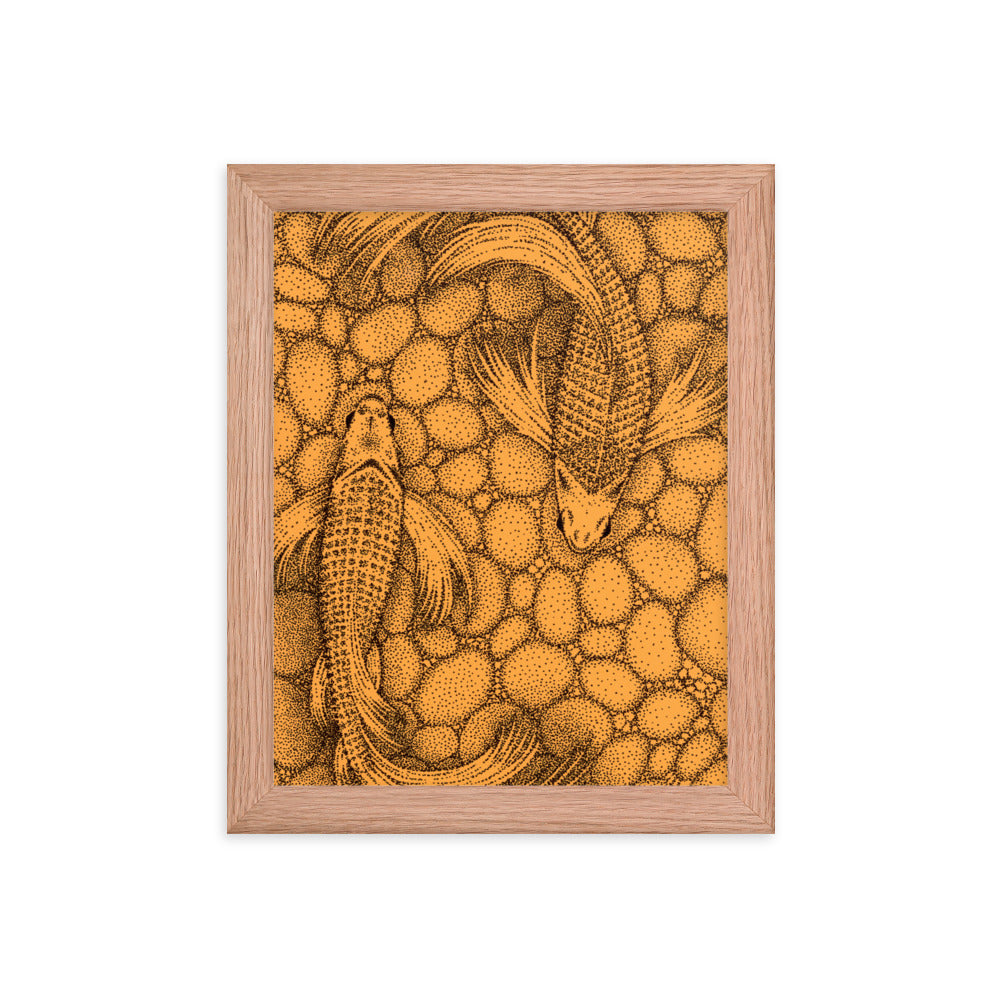 Stippled Koi - Framed Print