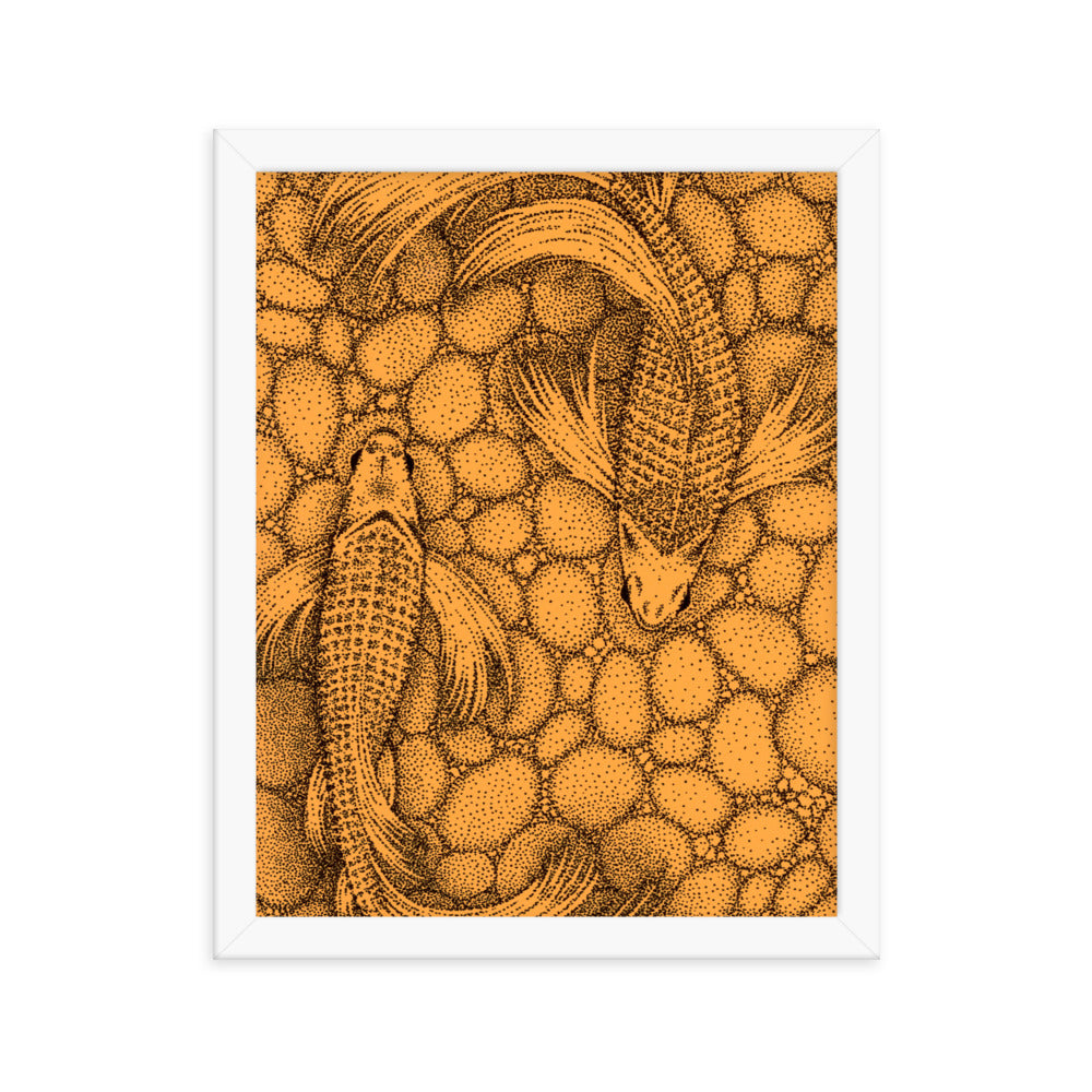 Stippled Koi - Framed Print