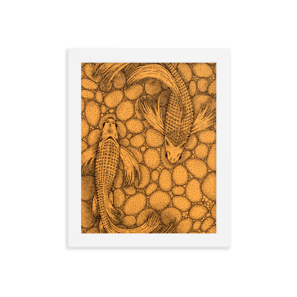 Stippled Koi - Framed Print